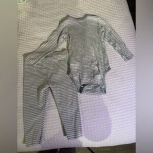 H&M Light Blue Striped Organic Cotton Set